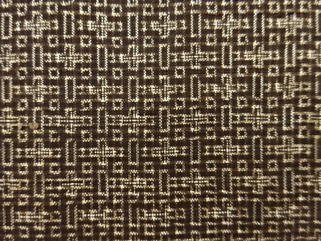 JAPANESE KIMONO / SILK / DORO OSHIMA TSUMUGI / WOVEN CROSS PATTERN